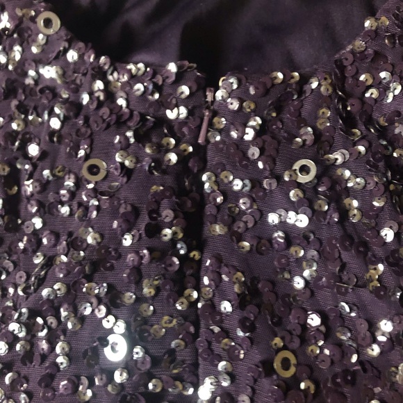 Adrianna Papell purple sequin evening gown - Picture 4 of 10
